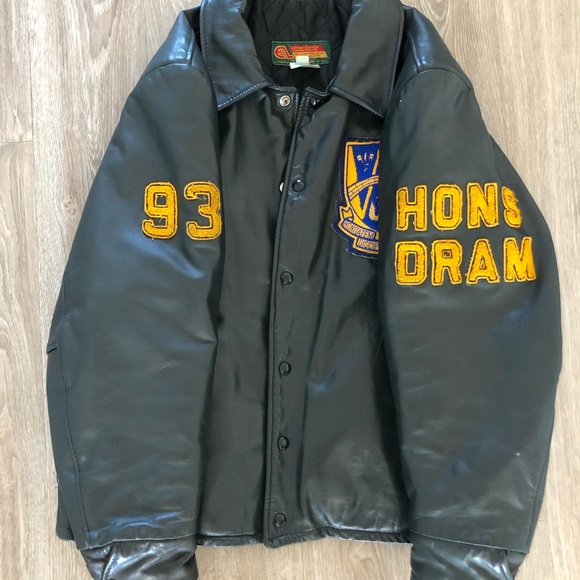 University of Windsor Drama class of 1993 leather varsity jacket - Picture 6 of 7